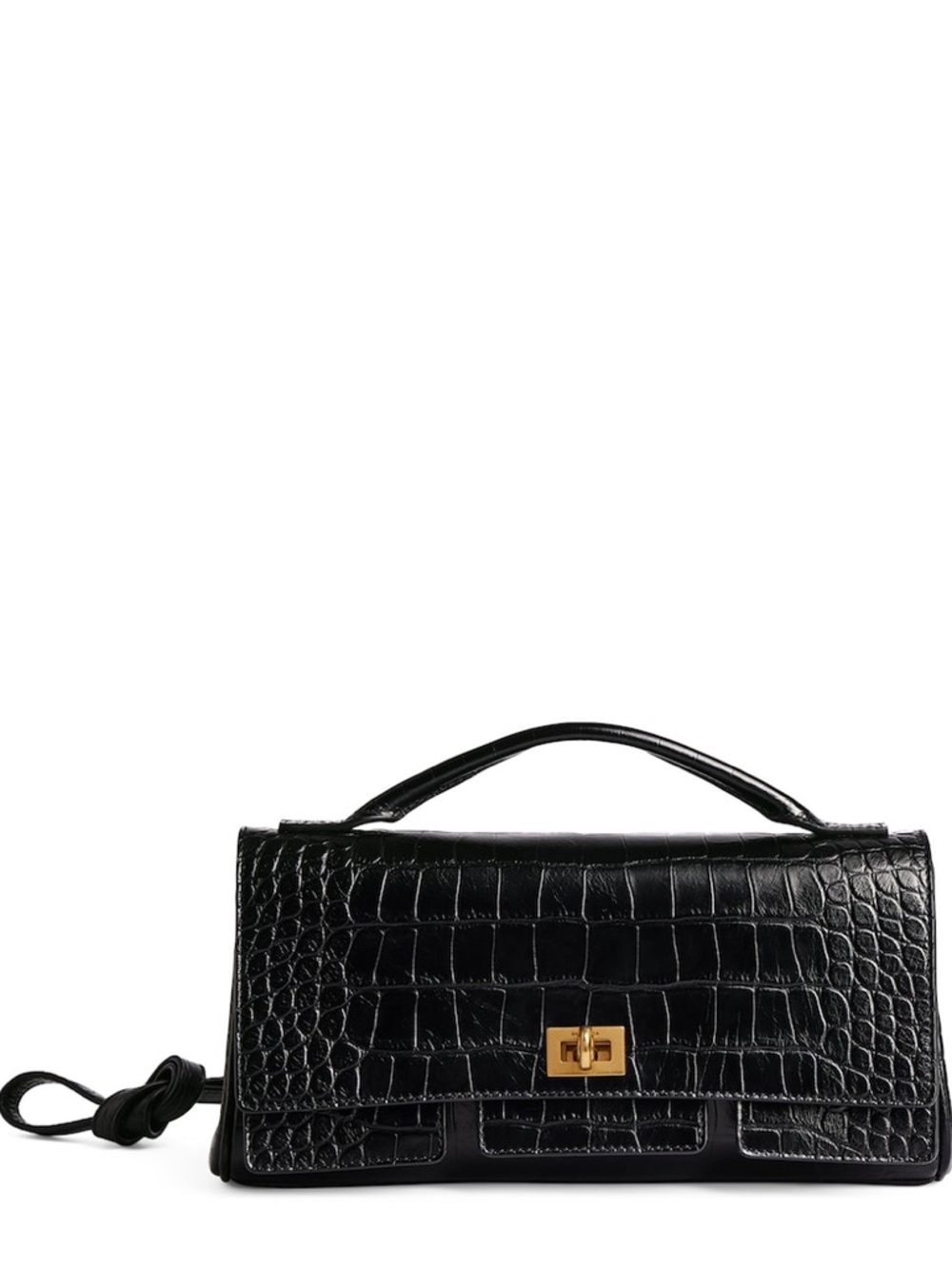BALENCIAGA
Croc-Embossed Calfskin Bel Air Clutch Bag New